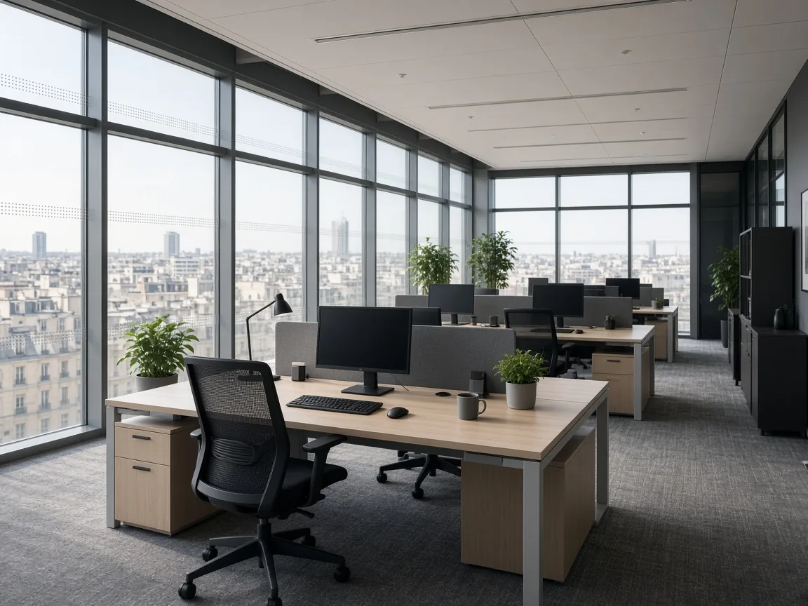 Bureaux vitrés dans l'Oise avec film solaire